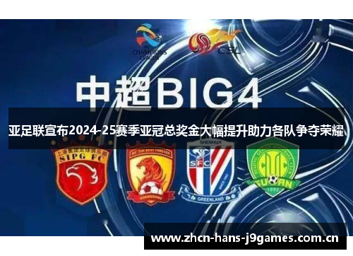 亚足联宣布2024-25赛季亚冠总奖金大幅提升助力各队争夺荣耀 亚足联宣布2024-25赛季亚冠总奖金大幅提升助力各队争夺荣耀